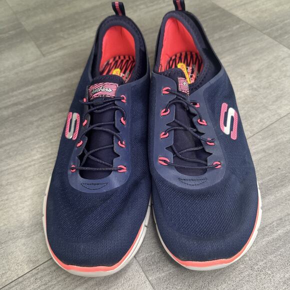Skechers Women's Stretch-Fit Sneakers Navy Blue Air Cooled Memory Foam Size 11 - Picture 2 of 8